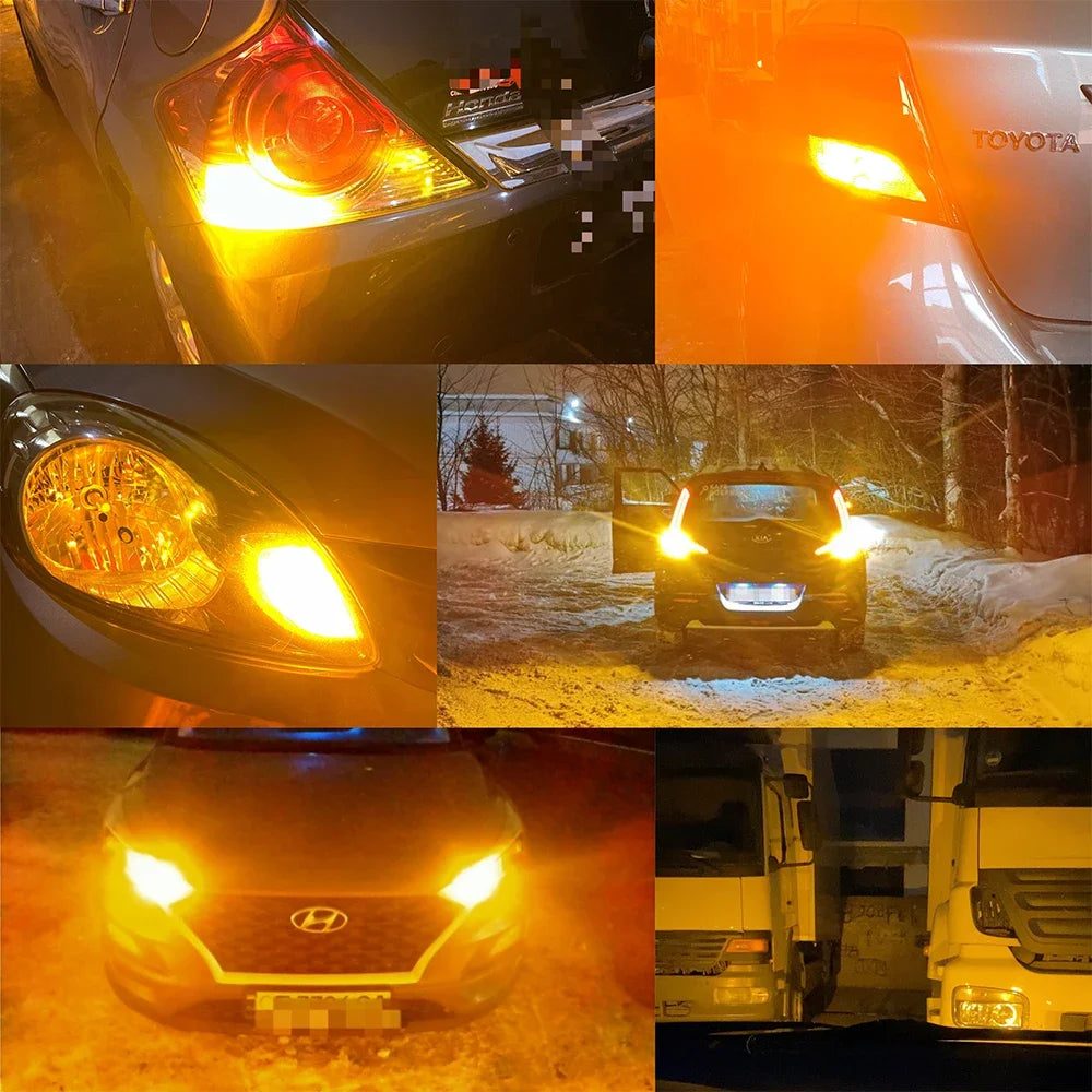 AUXITO 1156/7440 LED Turn Signal Bulbs Canbus 2200K Amber Yellow 12V 24W 2pcs