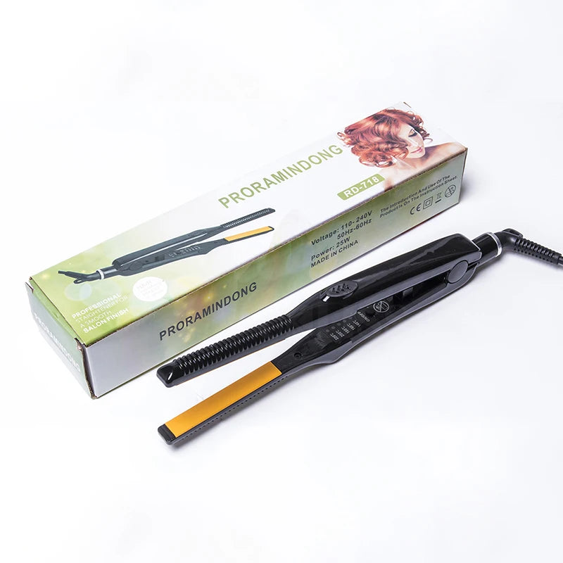 2 In 1 Hair Straightener Hair Curler Professional Ceramic Flat Iron For Short Hair Women And Men Beard Straightener