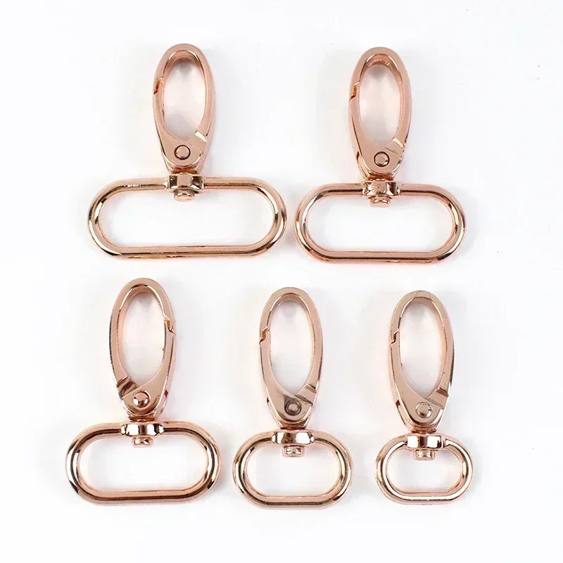 50Pcs Metal Strap Buckles Swivel Lobster Clasp Bag Webbing Trigger Snap Hooks Handbag Carabiner Hangers DIY KeyChain Accessories