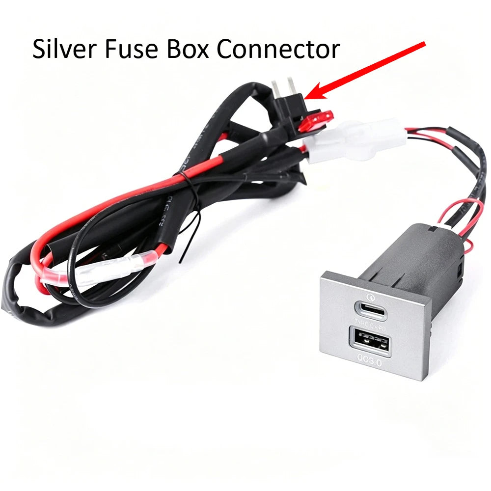 Dual USB Car Charger for Ford Focus 2 Mk2 2009-2011 QC3.0 + Type-C PD Fast Charging Socket No Wiring Damage