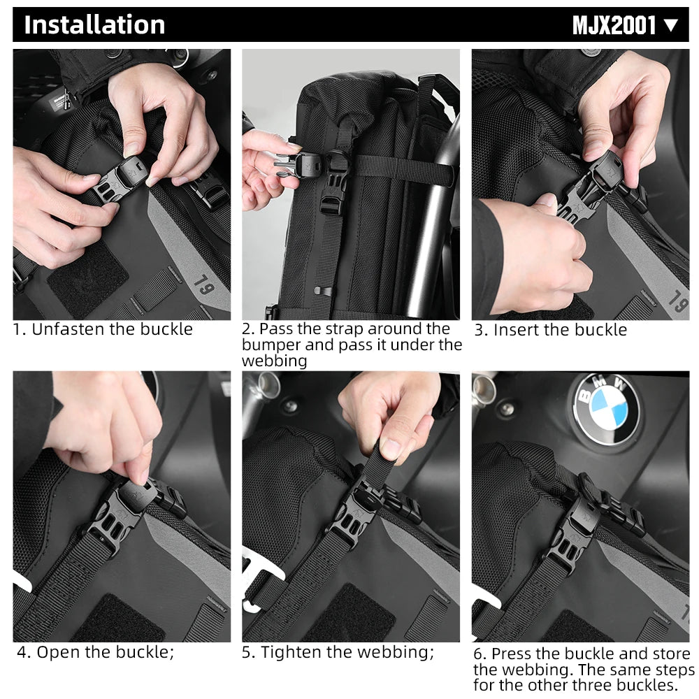 Rhinowalk Motorcycle Bumper Bag Waterproof 6L Universal Motorcycle Side Frame Bag with Internal Support Travel Luggage Tool Box