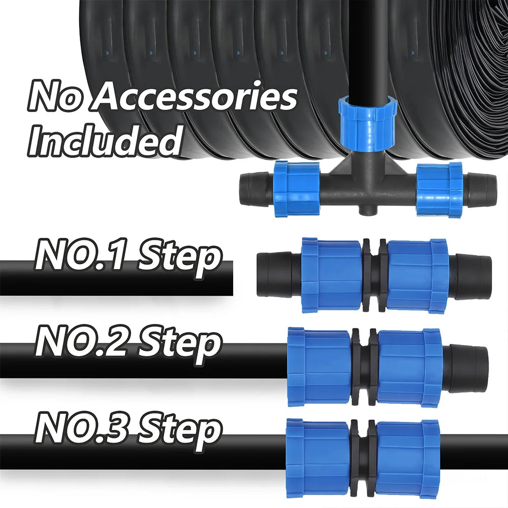 50/100m Drip Tape 16mm PE Tubing Spacing 10-40cm for Garden Greenhouse Watering Farm Agricultural Irrigation Soaker Hose Dripper