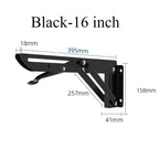 2pcs 8-20inch Stainless Steel Folding Angle Bracket Triangle Shelf Heavy Support Adjustable Wall Mounted Bench SilverWhite Black