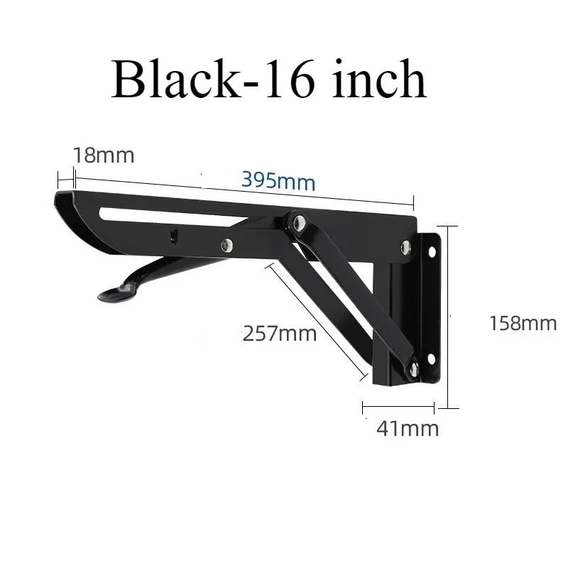 2pcs 8-20inch Stainless Steel Folding Angle Bracket Triangle Shelf Heavy Support Adjustable Wall Mounted Bench SilverWhite Black