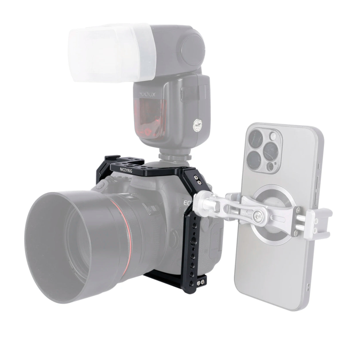 NICEYRIG Camera Cage for Canon EOS 6D/6D Mark II with NATO Rail, Cold Shoe, Arca-Swiss Plate