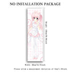Kawaii Pink Nurse Anime Girl Vertical Tapestry, Long Wall Scroll, Cute Pastel Wall Hanging for Bedroom, Otaku Room Decor & Anime