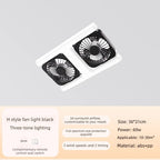 Remote Control Dual Head E27 Ceiling Fan Light Adjustable Angle Silent LED for Living Room Bedroom Kitchen Patio Home Decor