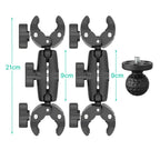 Double Head Clamp Kit For Insta360 One X2 X3 Motorcycle Bicycle Double Clip Bracket for GoPro 11 10 9 Action Camera Accessories