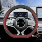 Leather Car Steering Wheel Cover for BYD Dolphin Mini Song Plus Pro Seagull King Yuan Up Sealion 7 Qin Plus 2026 Accessories