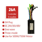 Ebike Sinawave Controller 36V/48V 17A/26A/30A with S966 NFC Display For 250W-1000W Electric Bicycle Conversion Parts E-scootor