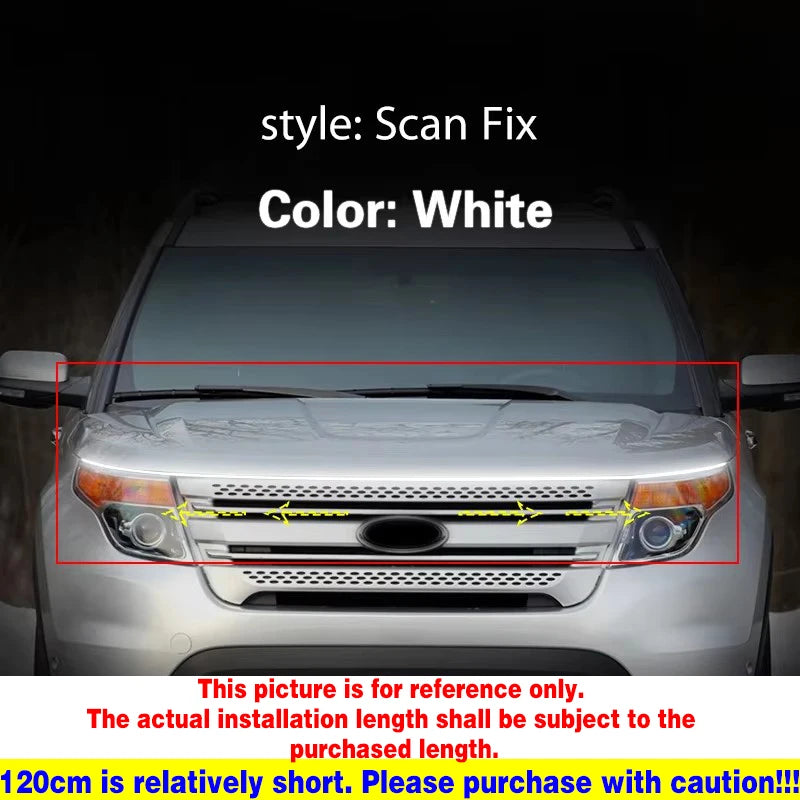 1pcs 12V DRL LED Daytime Running Light For Ford Explorer 2011-2019 Car Headlight Scan Starting LED Strip Day Light Ambient Lamp