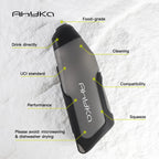 AhyKa Aerodynamic Bike Water Bottle Set 600ml Lightweight Road Bike Frame Down Tube Riding Water Bottle Squeeze to Drink Design