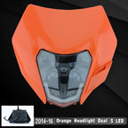 Powerzone Motorcycle LED Headlight Plate for KTM EXC XC SX MX XC 125 250 300 450 Supermoto Enduro Universal Dirt Bike Headlights