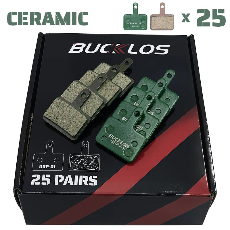 25 Pairs BUCKLOS BRP-01 Disc Brake Pads Ceramic Resin MTB Hydraulic Brake Pads Durable Bicycle Brake Pad for SHIMANO B01S B05S