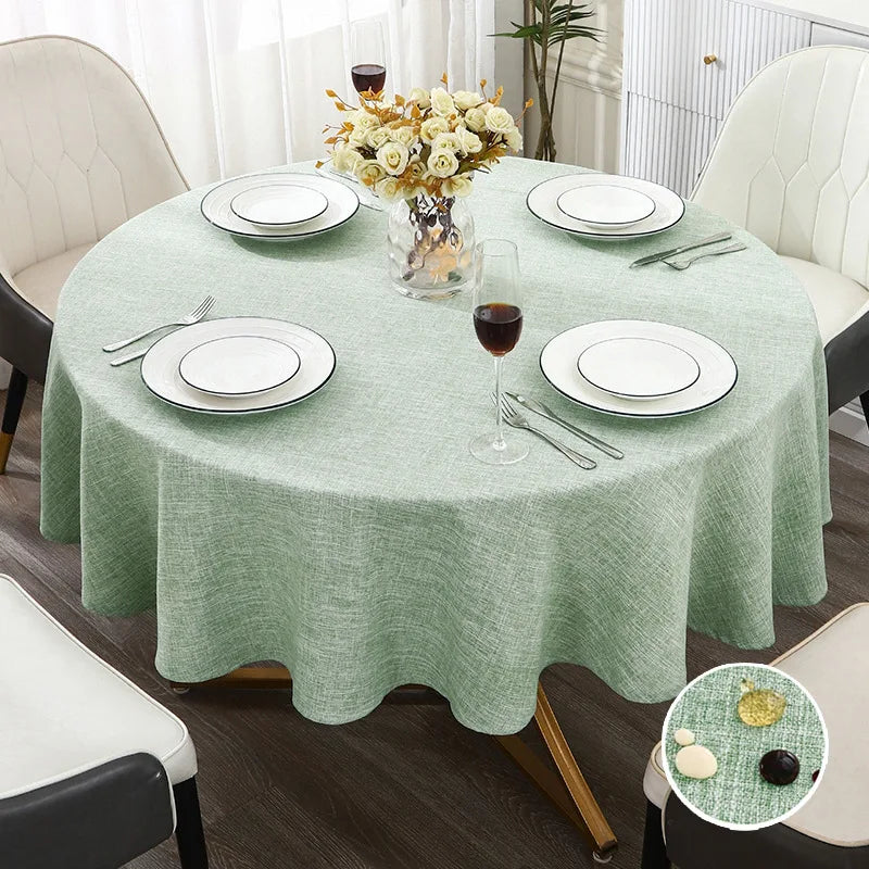 Waterproof Round Tablecloth for Round Dining Table Decorative Rustic Wipeable Table Cover Indoor Outdoor Use for Holiday Wedding