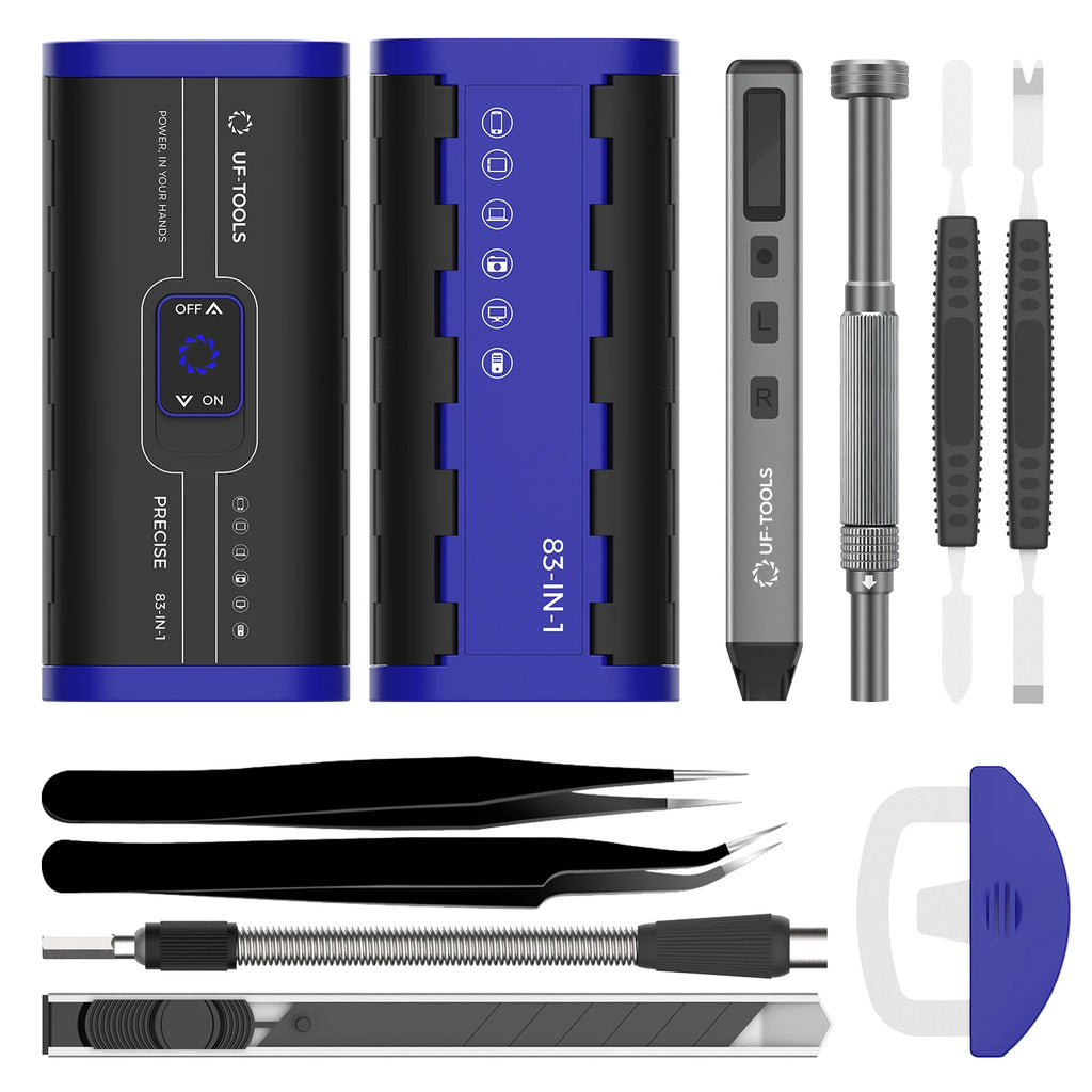 83-in-1 Precision Electric Screwdriver Set USB Rechargeable 4-Level Torque LED Display Light