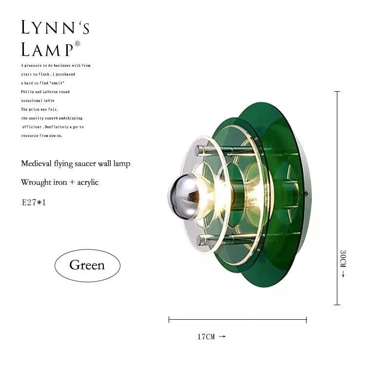Italian Bauhaus LED Wall Lamps Living Room Bedroom Bedside Lamp Medieval Round Flying Saucer Wall Lights Bar Atmosphere Decor