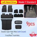 Floor Mats for 2026 2025 Tesla Model Y RWD AWD Trunk Mats Cargo Liner Frunk Backrest Mat Pads Accessories (Standard Models Only)