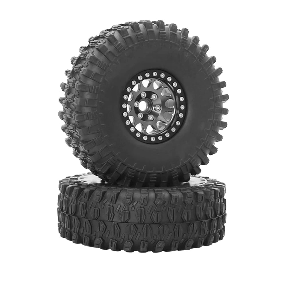 Metal 1.9 Beadlock Wheel Rim Tires Set for 1/10 RC Crawler Car Axial SCX10 III AXI03007 90046 TRX-4 Redcat GEN 8