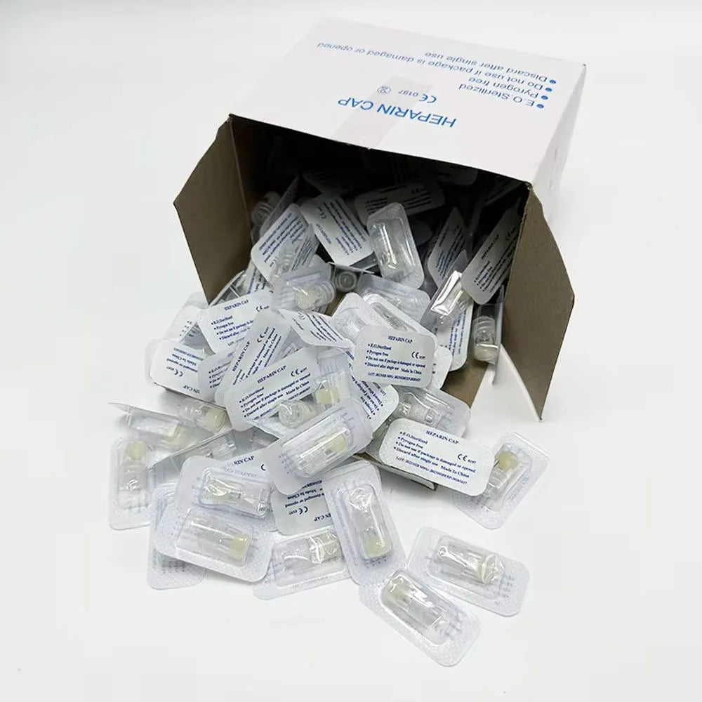 100PCS Heparin Cap for Animals IV Catheters Cannulas Heparin Caps For Dog Cat Pet Veterinary Supplies