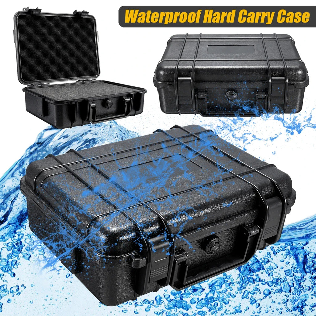 Waterproof Hard Carry Case with Foam Insert Storage Box, 7 Size Options