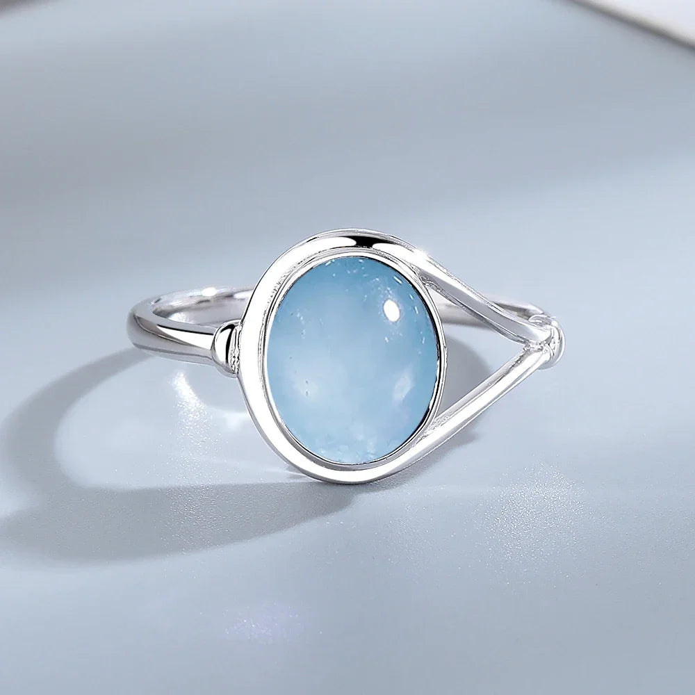 925 Sterling Silver Natural Stone Rings With Amethyst Simple Purple Oval Ring 8*10mm Fine Jewelry Friends Gifts for Women