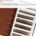 3D 6D 8D Brown Colored 1000 Fans PBT Hybrid Premade Volume Fan Sharp Pointy Stem Premade Lashes Extension Thin Root XL Tray Lash