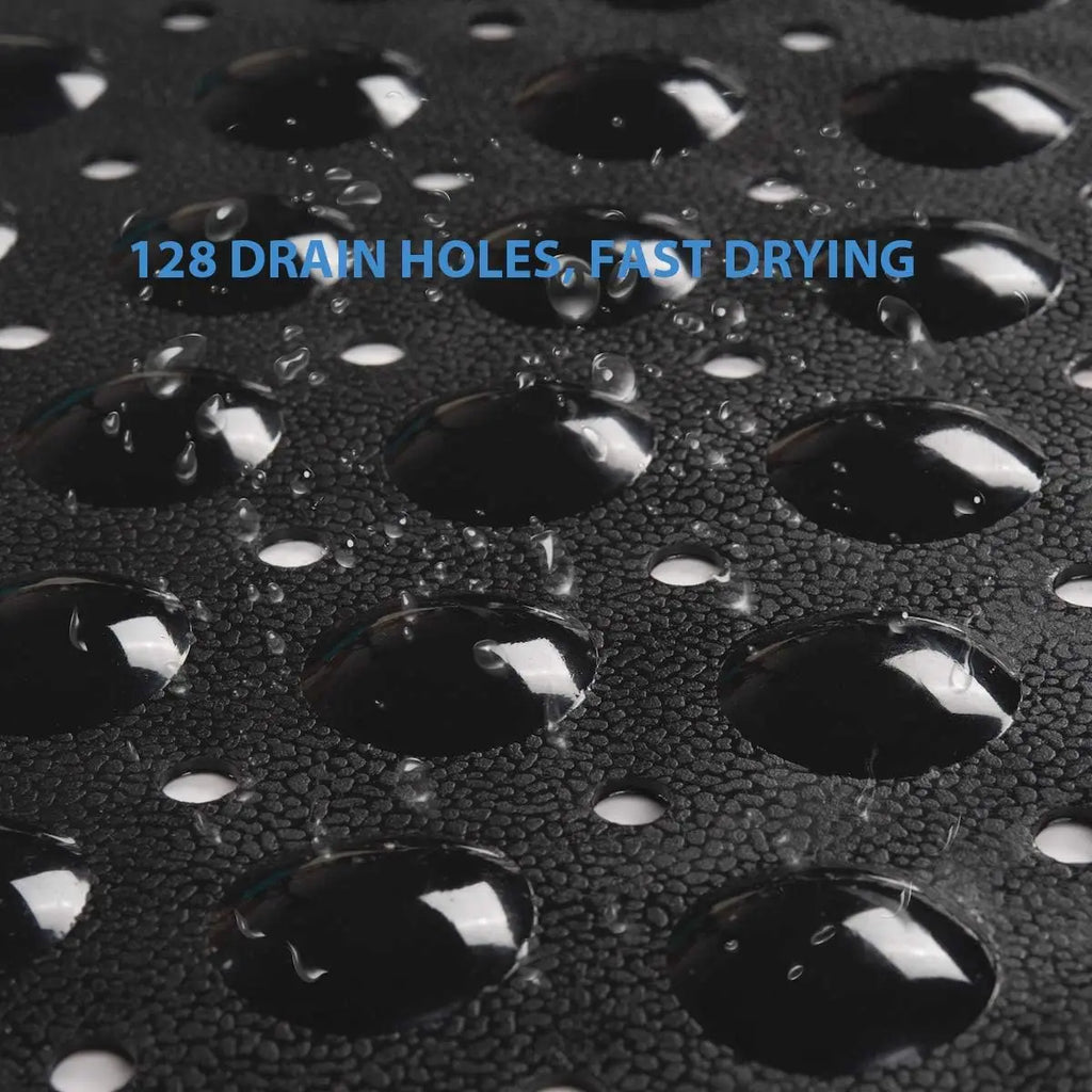 1pc PVC Non-Slip Bath Mat with Suction Cups & Drain Holes 15*27.6in/38*70cm- Fast Draining Shower Mat Bathtub Mat Bathroom Mat
