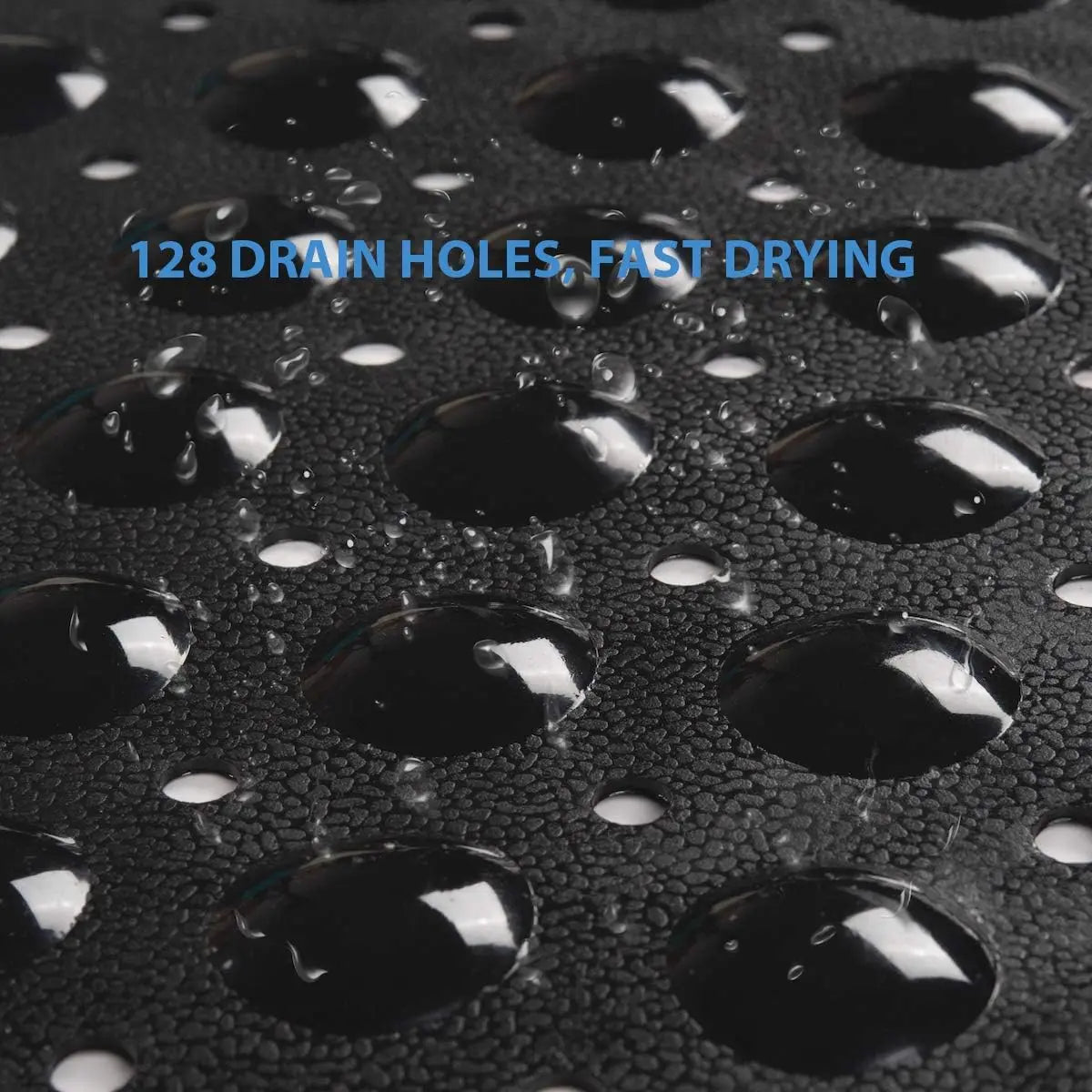 1pc PVC Non-Slip Bath Mat with Suction Cups & Drain Holes 15*27.6in/38*70cm- Fast Draining Shower Mat Bathtub Mat Bathroom Mat