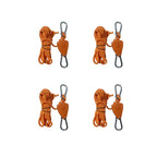 4/8Pcs 4M Reflective Camping Tent Rope Tie Down Fastener Fixed Buckle Pulley Tensioner Ratchet Hangers Awning Wind Rope Outdoor