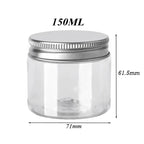 20Pcs Plastic Empty Jar with  Aluminum Lid 150ml PET Food Packaging Bottles Oil Wax Storage Jars Cosmetics Face Cream Containers