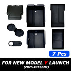 TEKSY Center Console & Armrest Storage Box Set for Tesla Model Y 2025-2026 Juniper, ABS