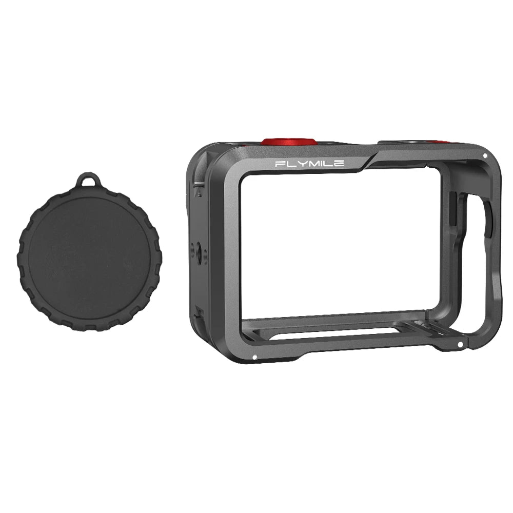 Flymile Action 6 Metal Cage Protective Case Aluminum Alloy Shell Cold Shoe Mount Adapter for DJI Action 6 Creator Accessories