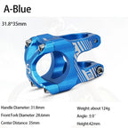 CNC MTB Stem 31.8 Ultralight Handlebar Stem 35mm Aluminum Alloy Road Mountain Bike Bridge Cycling Short Stem Bicycle Accessories