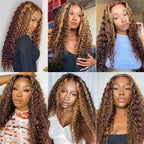 Highlight P4/27 Jerry Curly Human Hair Weave Bundles Water Wave Honey Blonde Bundles Peruvian Raw Hair Bundles Human Hair