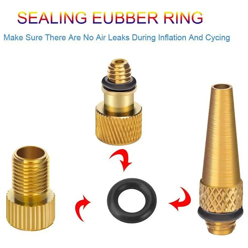 21/30Pcs Bicycle Tire Inflator Tube Needle & Air Hose Adapter Kit - Pump Connectors for Bike Repair & Basketball Valves