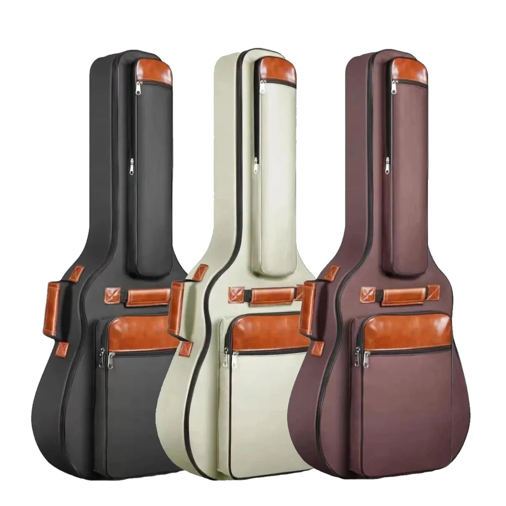 Acoustic Guitar Bag 41 Inch Thickened Waterproof Oxford Nylon Double Straps Cotton Padded Guitar Case Gig Backpack