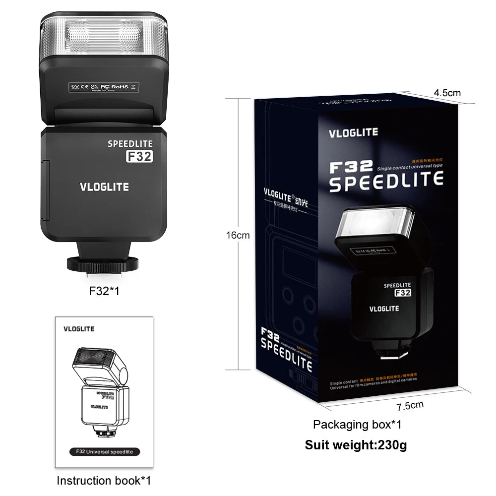 LINIM F32 Universal On-Camera Flash Electronic Speedlite GN32 Wireless Trigger for Canon Sony Nikon Olympus Pentax DSLR Cameras