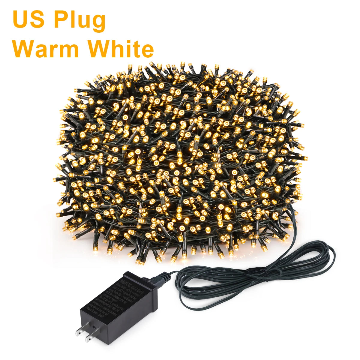Warm White-US Plug / 10M-100LEDs