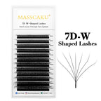 MASSCAKU W Shape Bloom Eyelash Extensions 0.07mm C/D Curl 8-15mm Mix Length 10 Case
