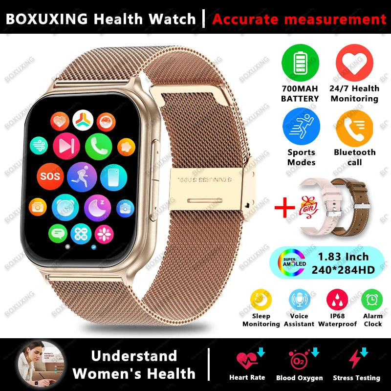 New Bip 6 Pro Sports Smart Watch 700MAH Battery 1.83" AMOLED HD GPS Track IP68 Waterproof Heart Rate Bluetooth Call Smartwatches