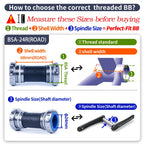 SENICX Bicycle Bottom Bracket Ceramic BSA Thread Road Bike Central Movement Suitable for Shimano / SRAM GXP Crankset 24mm Axis