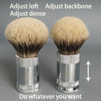 DSCosmetic Adjustable Shaving Brush Two Band or Silvertip Hair, Beauty Grooming