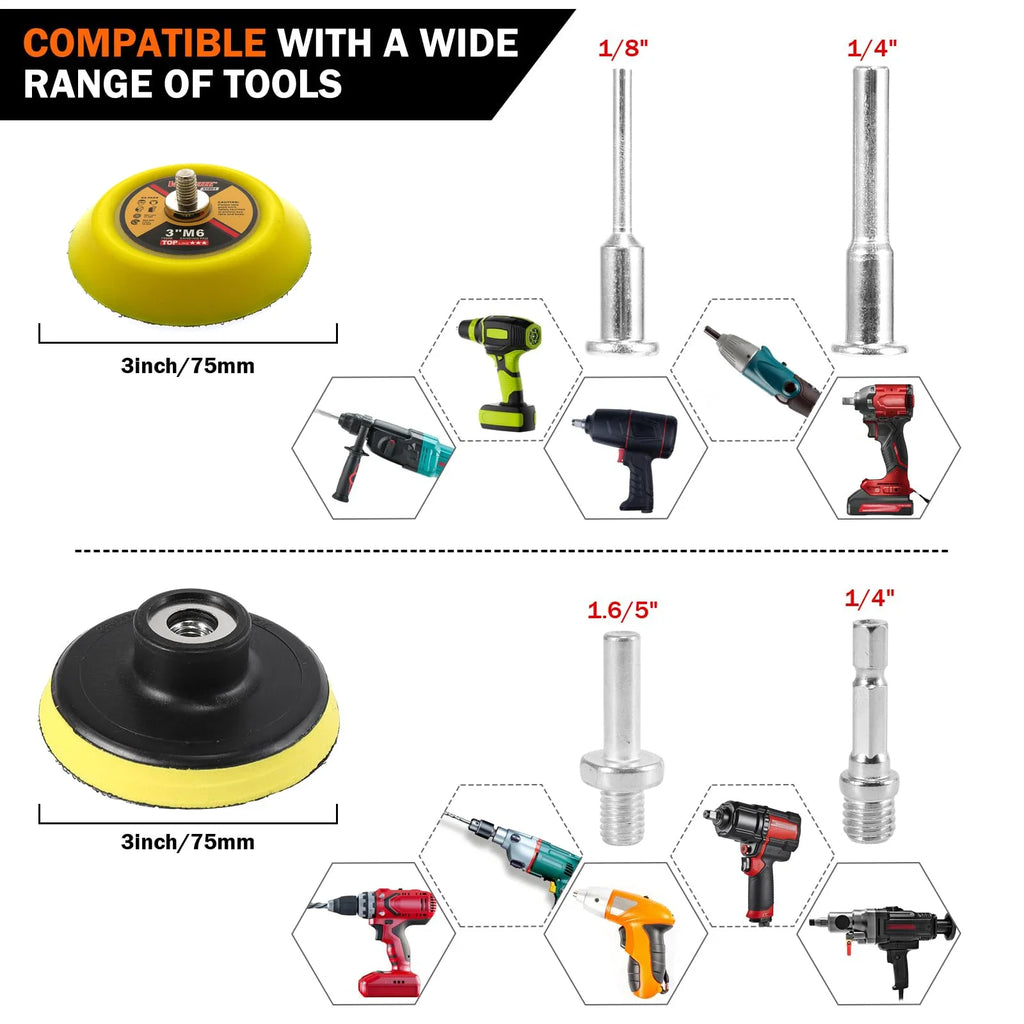 3 Inch Wet Dry Headlight Restoration Kit 133 Pcs Hook and Loop Sandpaper for Polishing and Sanding Wood Stone Lacquer Surface