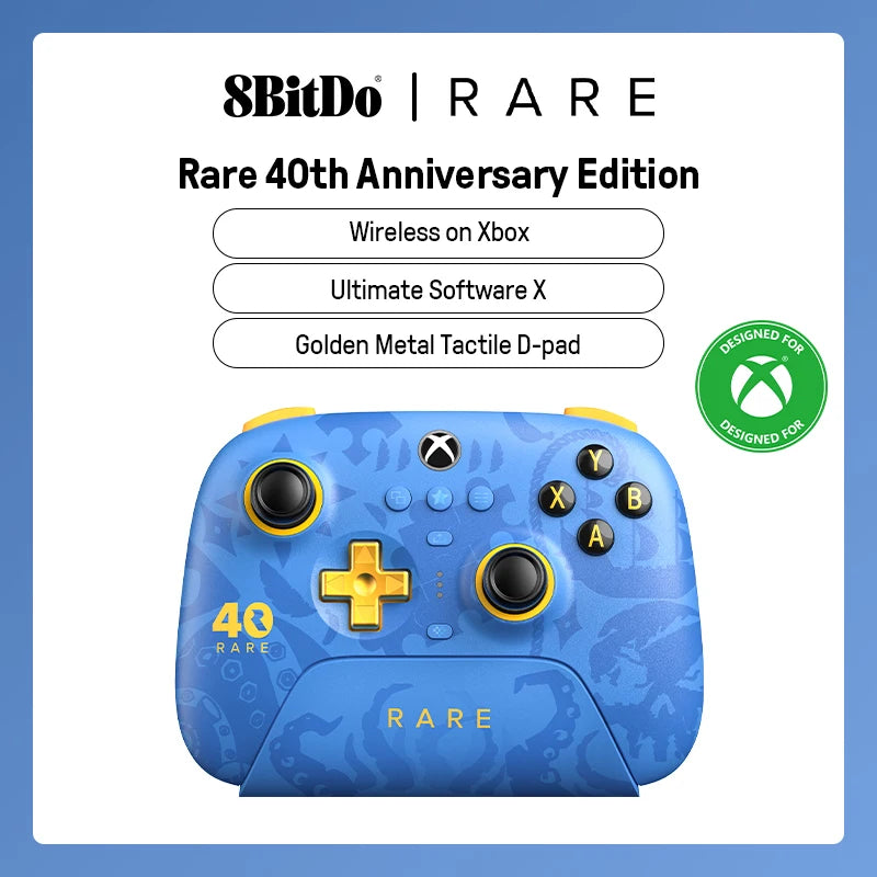8BitDo Ultimate 3-mode Controller for Xbox, Compatible Windows, Apple and Android - Rare 40th Anniversary Edition