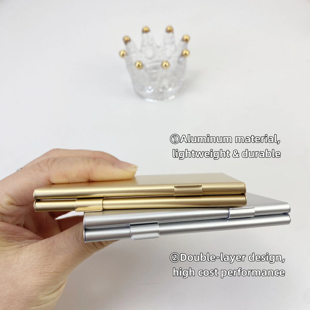 Ultra-Thin Aluminum Dual-Layer Magnetic box DIY Compact - Refillable Case for Eyeshadow & Blush