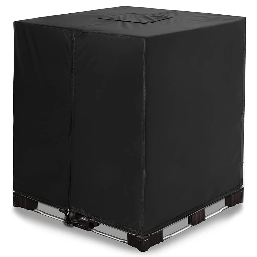 210D Zipper IBC Tote Cover，black, green oxford cloth material for 275 gallon water tanks, waterproof, sun and rain resistant
