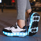 Kids USB Glow Roller Skates - Safe, Fun Nighttime Adventure