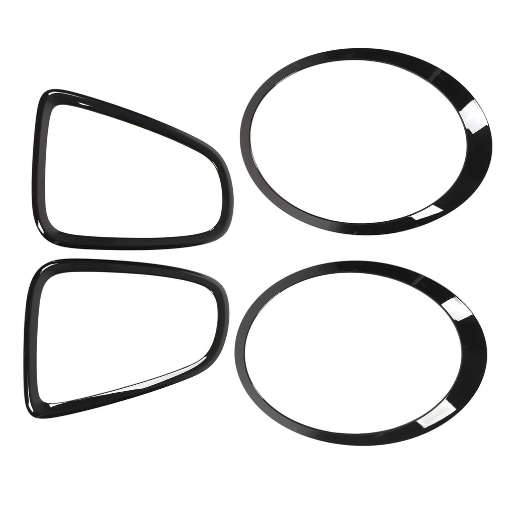4pcs Gloss Black Headlight & Taillight Surround Cover Trims For Mini R56 R57 R58 R59 Cooper S & JCW 2007-2015