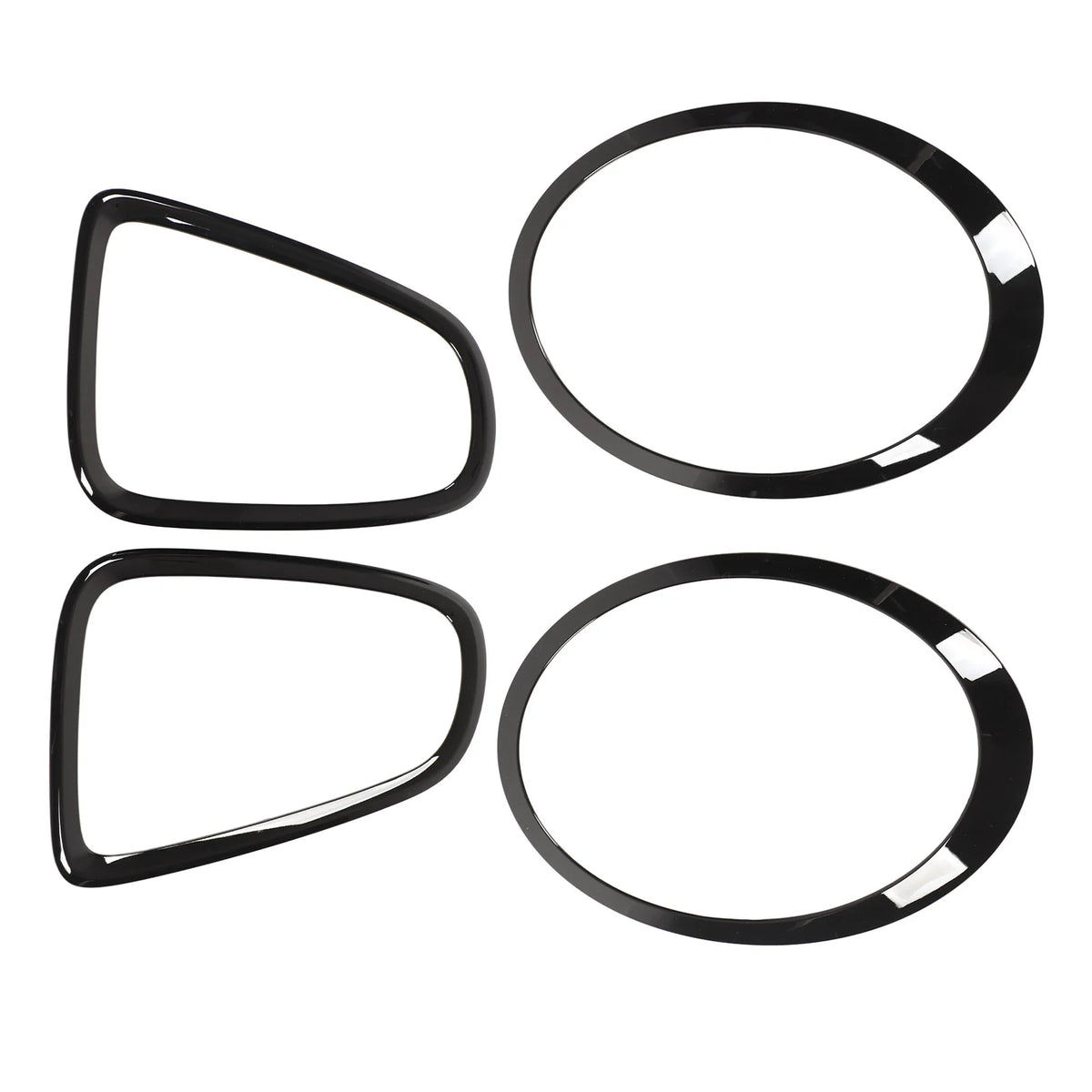 4pcs Gloss Black Headlight & Taillight Surround Cover Trims For Mini R56 R57 R58 R59 Cooper S & JCW 2007-2015